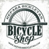 Vintage bicycles repair shop logo design,  grange print stamp, creative typography emblem, Vector